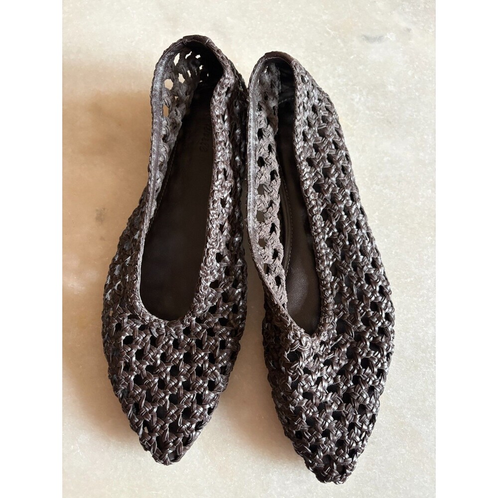 MADEWELL size 10 The Ruth Ballet Flat Woven Leather NU881 Chocolate Brown NWOB - Picture 7 of 9